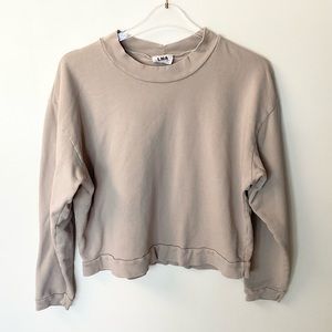 LNA Revolve Cropped Pullover Sweatshirt - Tan - S